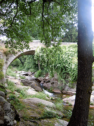 Puente romano cruzando la garganta de Nuño Cojo
